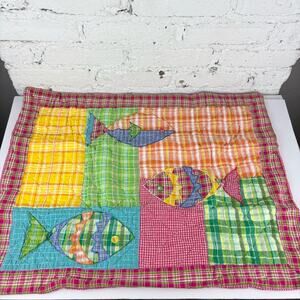 Vintage Go Fish Quilted Pillow Shams Set Of 2